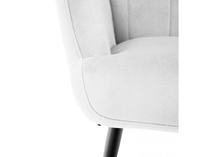 Kreslo s podnožou Haben - svetlosivá (Velvet) / čierna