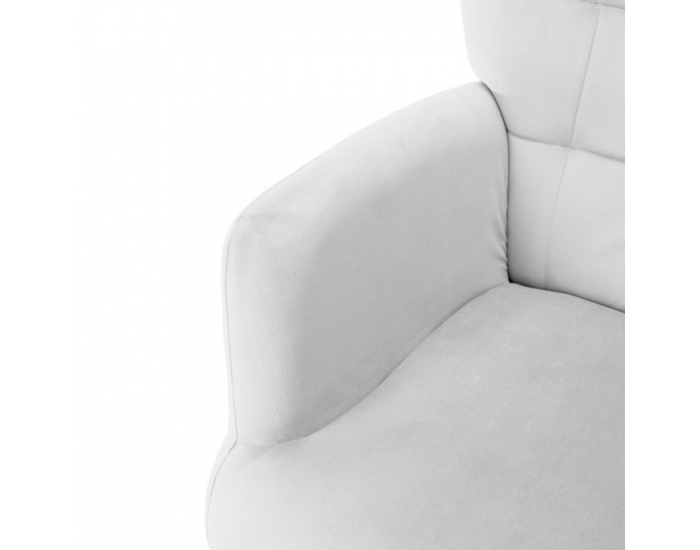 Kreslo s podnožou Haben - svetlosivá (Velvet) / čierna