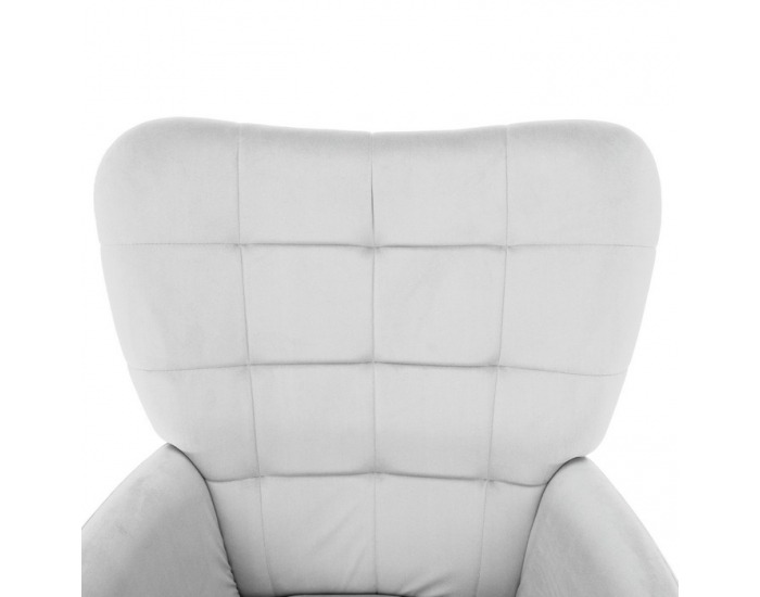 Kreslo s podnožou Haben - svetlosivá (Velvet) / čierna