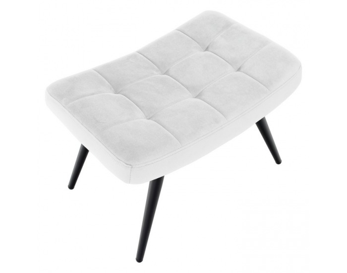 Kreslo s podnožou Haben - svetlosivá (Velvet) / čierna