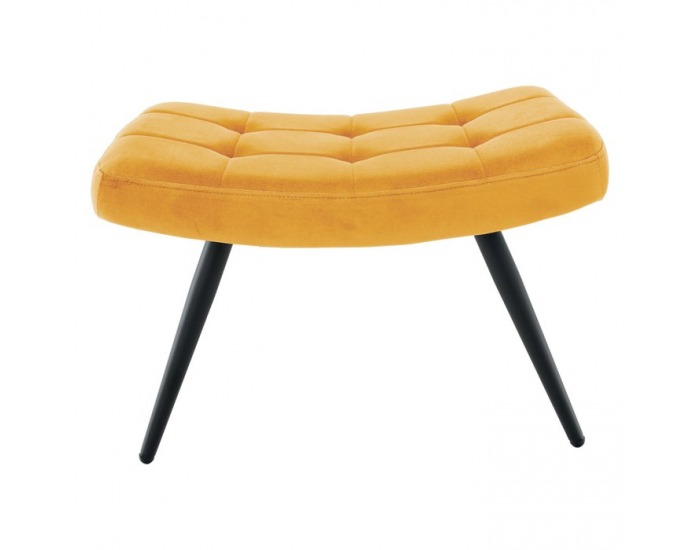 Kreslo s podnožou Haben - žltá (Velvet) / čierna
