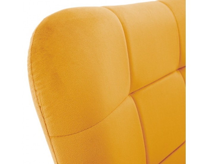 Kreslo s podnožou Haben - žltá (Velvet) / čierna