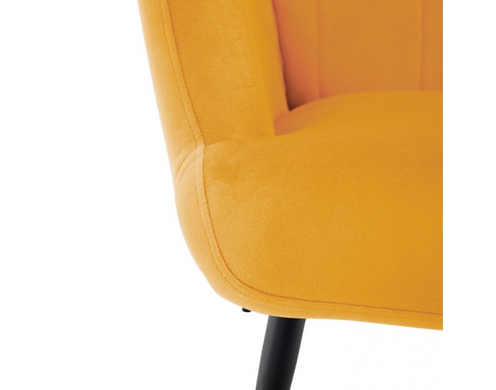 Kreslo s podnožou Haben - žltá (Velvet) / čierna