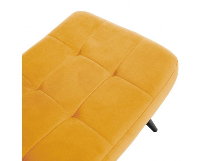 Kreslo s podnožou Haben - žltá (Velvet) / čierna