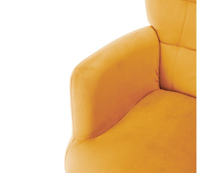 Kreslo s podnožou Haben - žltá (Velvet) / čierna