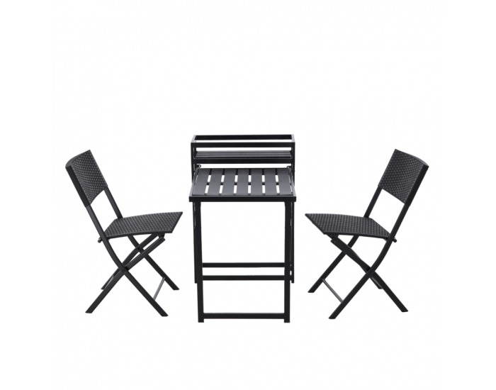 Skladací záhradný set Hadar - čierna