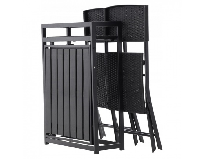 Skladací záhradný set Hadar - čierna