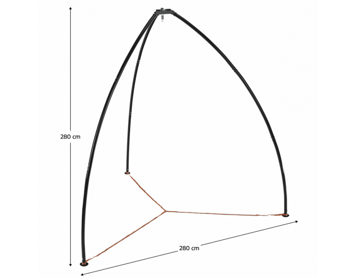 Stojan na závesné hojdacie kreslo Haki - čierna