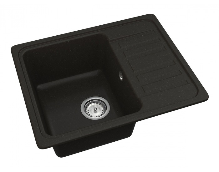 Granitový kuchynský drez so sifónom Hal HNB 02-57 57x46 cm - čierna