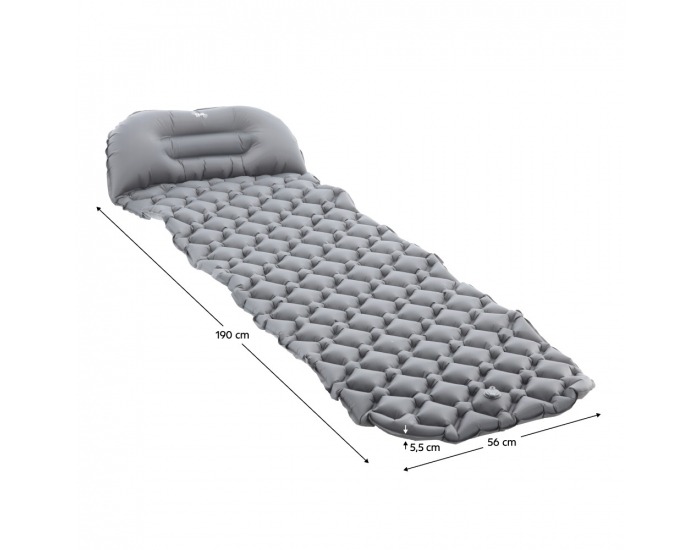 Nafukovacia turistická karimatka Halim - sivá