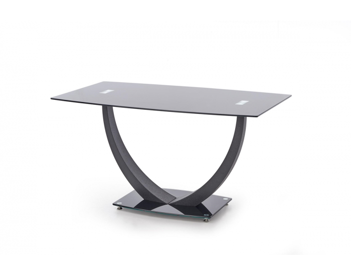 Jedálenský stôl Anton - čierne sklo / čierny kov
