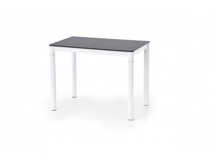 Jedálenský stôl Argus - čierne sklo / biely kov