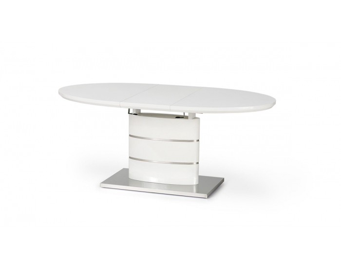 Rozkladací jedálenský stôl Aspen - biely lesk