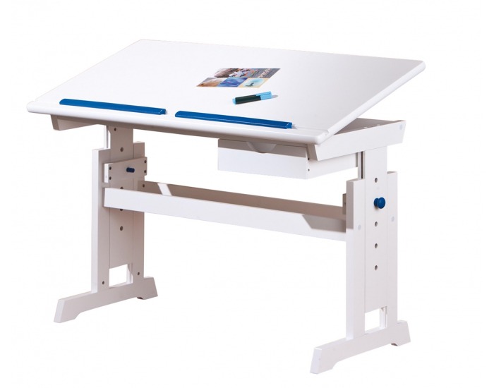 Detský písací stôl Baru - biela