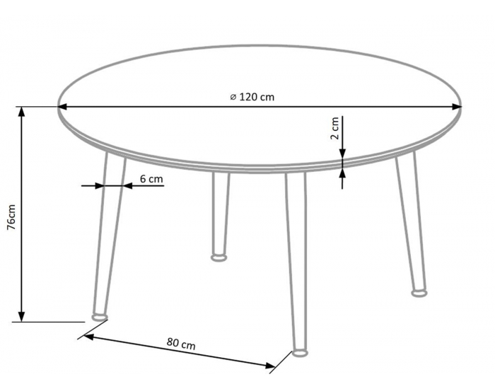 Okrúhly jedálenský stôl Belato - mramor / čierna
