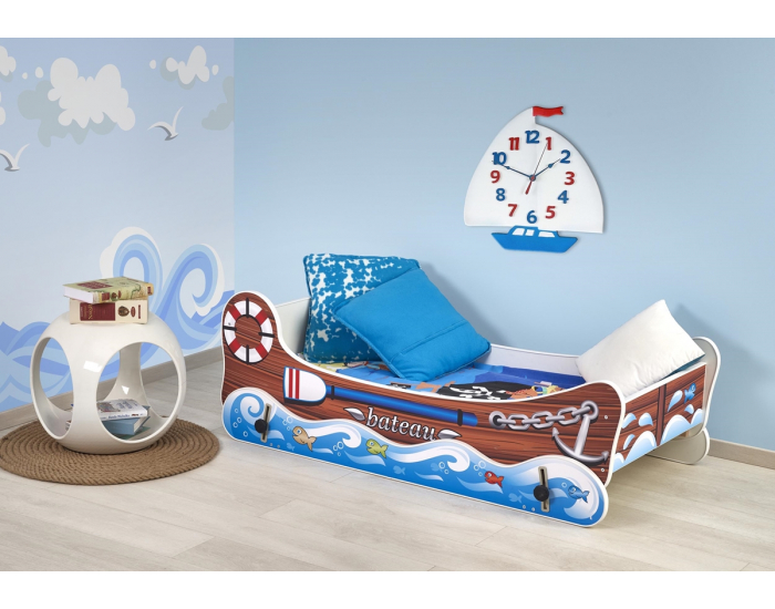 Detská posteľ s roštom a matracom Boat - kombinácia farieb