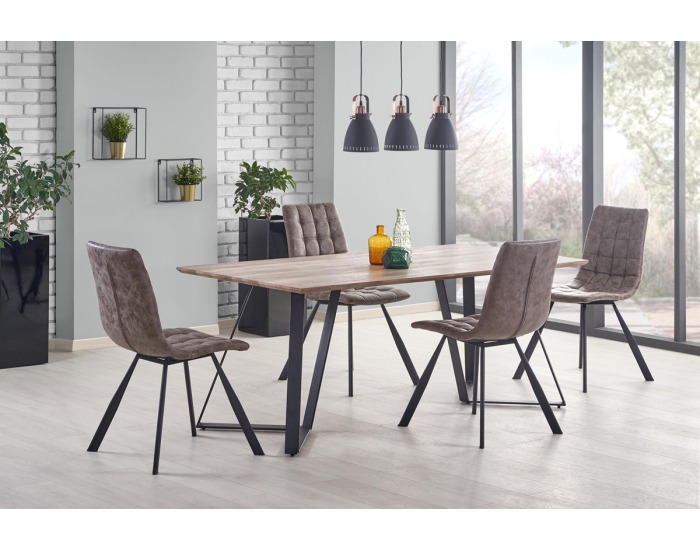 Jedálenský stôl Calgary - vlašský orech / čierna