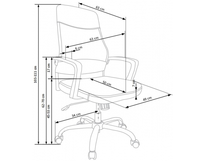 Kancelárska stolička s podrúčkami Carbon - čierna