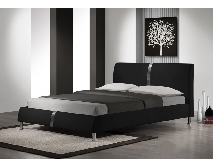 Čalúnená manželská posteľ s roštom Dakota 160 - čierna