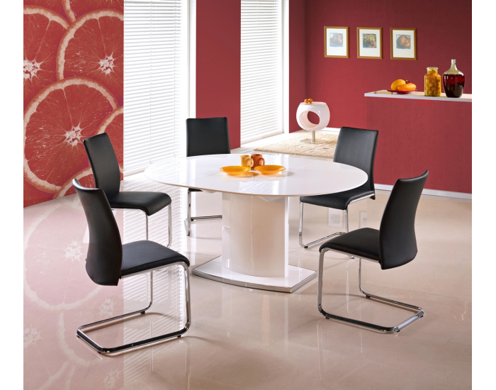 Rozkladací jedálenský stôl Federico - biely lesk