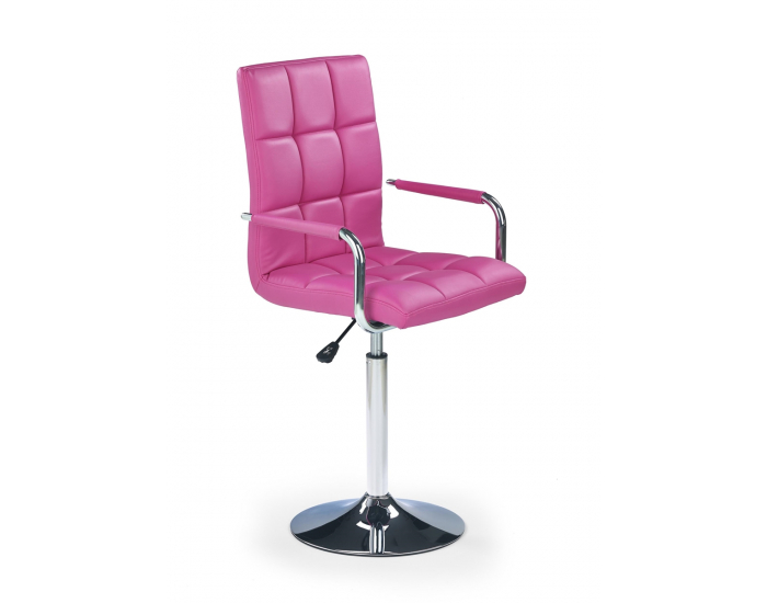 Barová stolička Gonzo - ružová / chróm