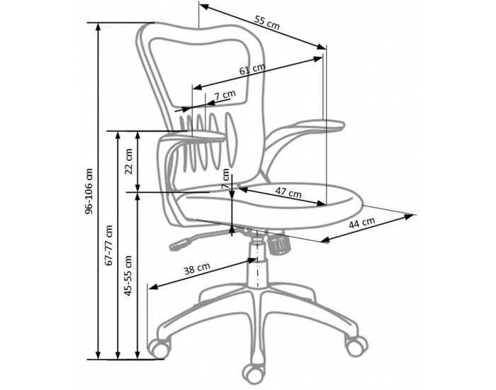 Kancelárska stolička s podrúčkami Griffin - sivá