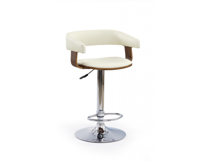 Barová stolička H-12 - orech / béžová / chróm