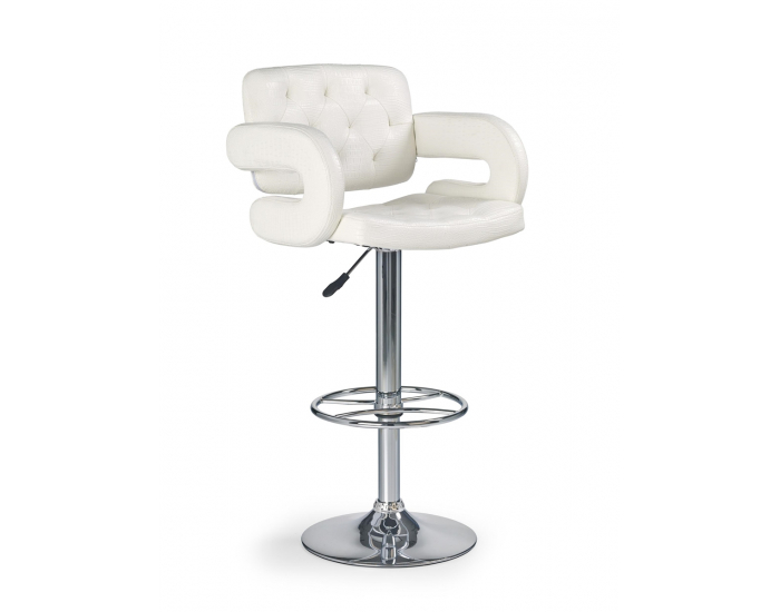 Barová stolička H-37 - biela / chróm