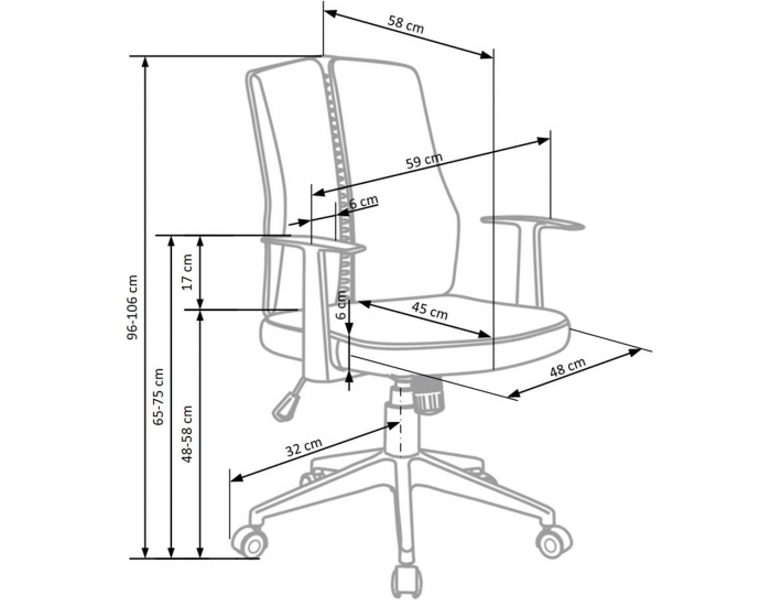 Kancelárska stolička s podrúčkami Iron 2 - čierna / biela