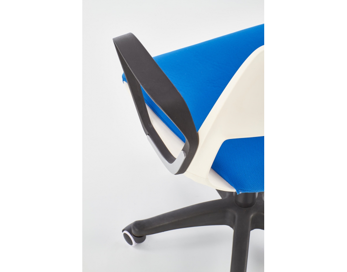 Detská stolička na kolieskach s podrúčkami Jumbo - biela / modrá