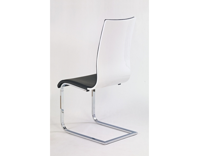 Jedálenská stolička K104 - čierna / biely lesk