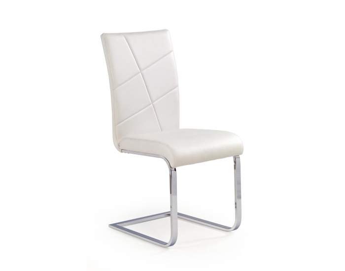Jedálenská stolička K108 - biela / chróm