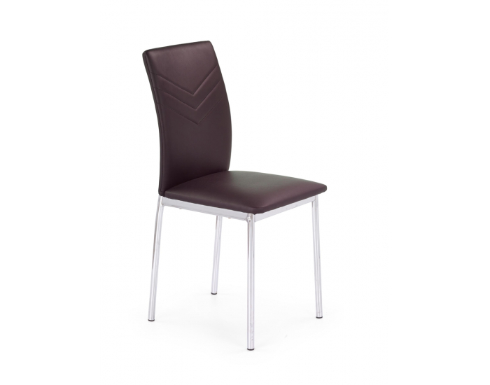 Jedálenská stolička K137 - hnedá / chróm