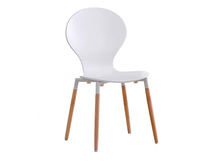 Jedálenská stolička K164 - biely lesk / buk