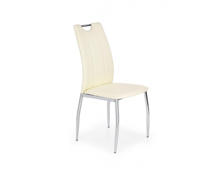 Jedálenská stolička K187 - biela / chróm