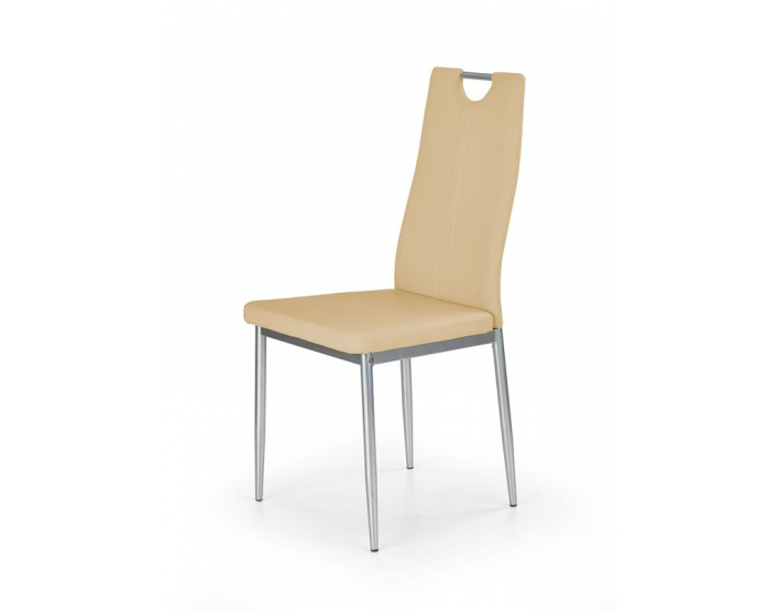 Jedálenská stolička K202 - hnedá / chróm