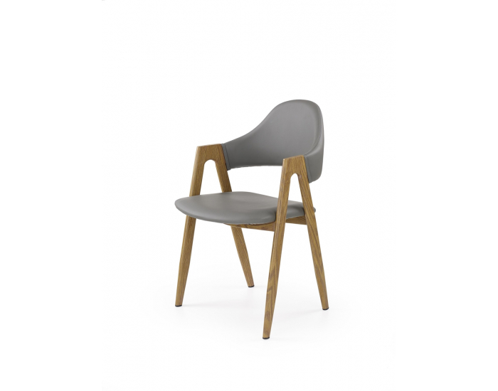 Jedálenská stolička K247 - sivá / dub medový