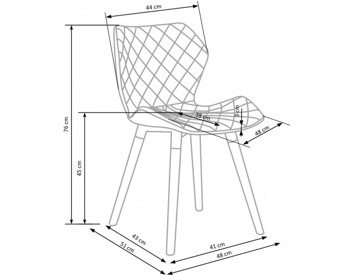 Jedálenská stolička K277 - sivá / biela