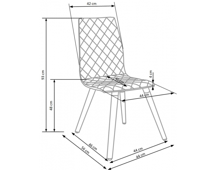 Jedálenská stolička K282 - sivá