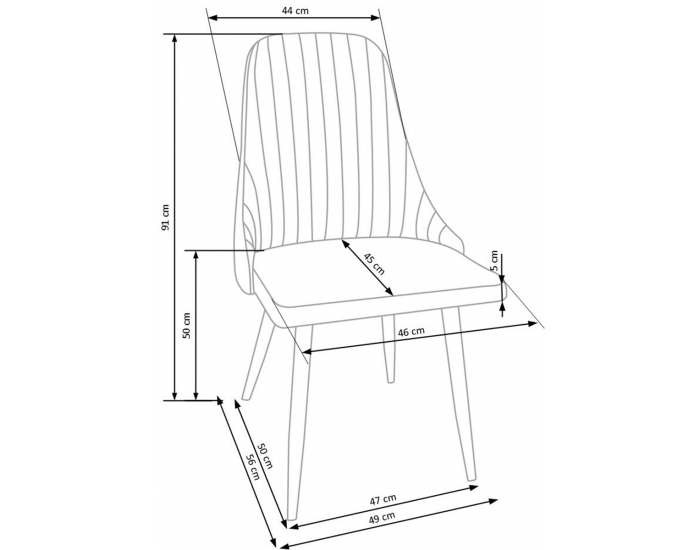 Jedálenská stolička K285 - svetlosivá