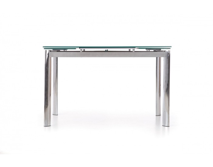 Sklenený rozkladací jedálenský stôl Lambert - čierna / chróm