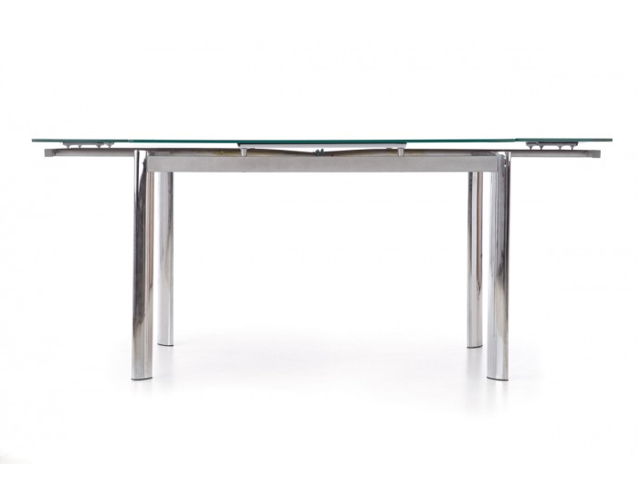 Sklenený rozkladací jedálenský stôl Lambert - čierna / chróm