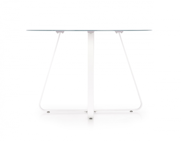 Okrúhly sklenený jedálenský stôl Looper - biela