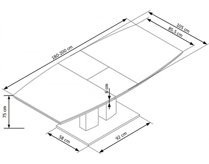 Rozkladací jedálenský stôl Lorenzo - biely lesk