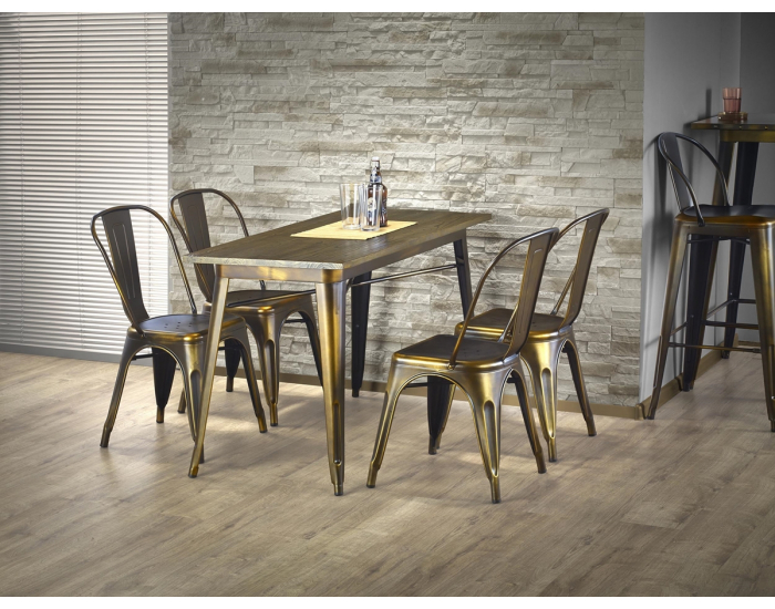 Kovový jedálenský stôl Magnum 120 - žltá meď