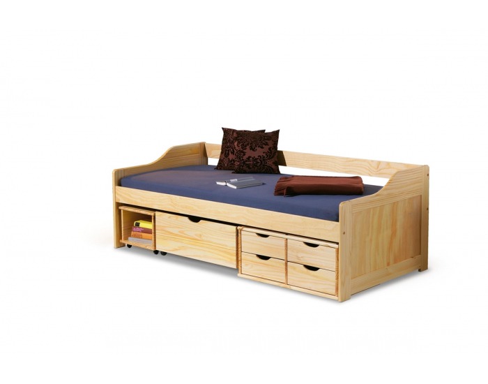 Drevená jednolôžková posteľ s roštom Maxima 90 - borovica