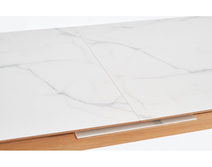 Rozkladací jedálenský stôl Montreal - biela / popol / jaseň