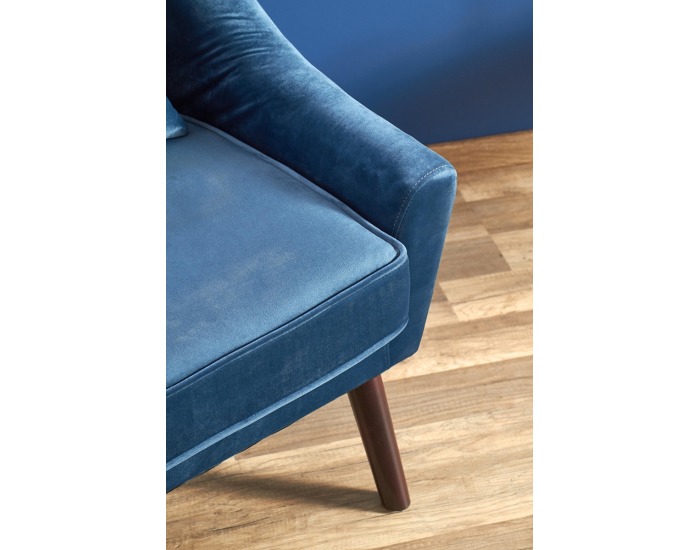 Kreslo Opale - tmavomodrá / tmavý orech