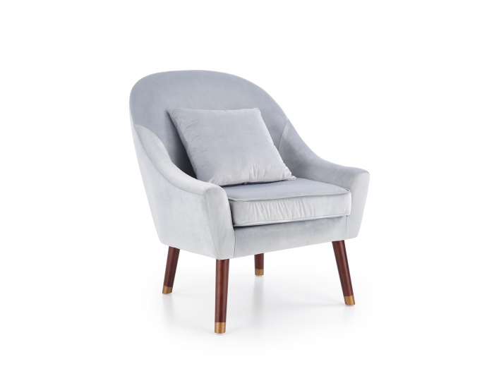 Kreslo Opale - svetlosivá / tmavý orech