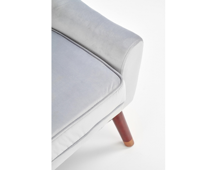 Kreslo Opale - svetlosivá / tmavý orech